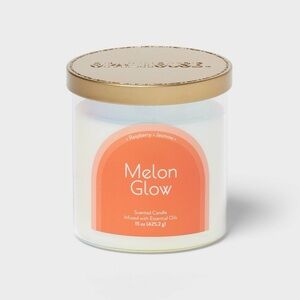 2-Wick Glass Jar 15oz Candle with Iridescent Sleeve Melon Glow - Opalhouse™